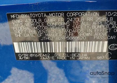 2023 Lexus Is 350 F Sport from USA, damaged, VIN JTHGZ1B2XP5060520